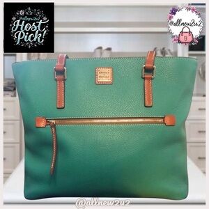 • New Dooney & Bourke Dark Green Pebble Leather Shopper New with Tags Host Pick